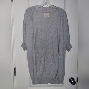 Banana Republic Heritage Cashmere Blend Shortsleeved Grey Buttonup Long Cardigan